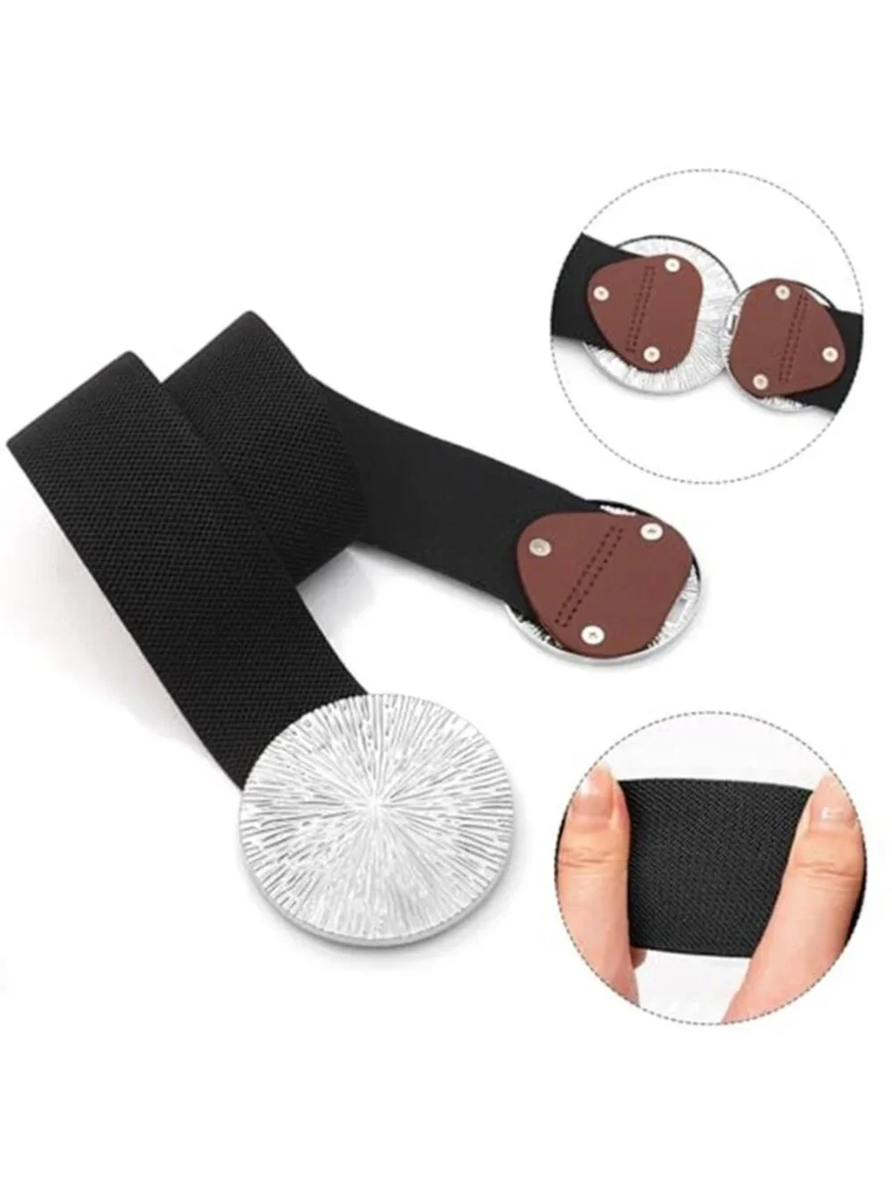 Women's Wide Stretchy Waist Belt Elastic Cinch Belt for Dresses